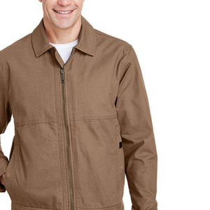 High Quality Custom Men's Boxy Fitness <b>Canvas</b> <b>Jacket</b> Casual Zip-up Coat with Lapel Collar Pockets Customizable Color for Spring - Product Image 6