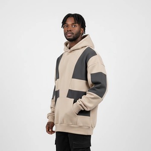 Sweat-shirts à capuche coupe-vent 100 % coton écologiques pour hommes, style urbain, noirs, technique de teinture numérique unie, vente en gros - Product Image 4