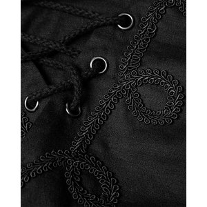 2026 Top Selling <b>Men's</b> Gothic Pirate Shirt Costume Comfortable Black Lace-up Poet Shirt V-neck Retro Cosplay Top - Product Image 6