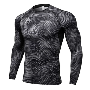 Unisex <b>Compression</b> Rash Guard <b>Shirt</b> Long Sleeve UPF50+ Anti UV Breathable Quick Dry Spandex Polyester Sportswear - Product Image 4