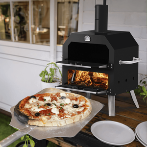 Forno per Pizza Portatile da 12 Pollici con Rotazione Automatica 51749234, Macchina per Cucinare con Gambe Pieghevoli e Termometro Integrato per Campeggio - Product Image 2