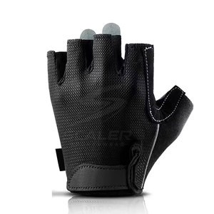 Professional Racing Cycling <b>Gloves</b> Half Finger Leather/Neoprene with Safety Padding Anti-Slip Palm for Outdoor Cycling - Product Image 3