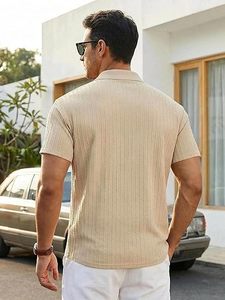 Men’s Quarter <b>Zip</b> Polo <b>Shirt</b> Casual Summer Knit Textured Short Sleeve Golf <b>Shirt</b> - Product Image 2