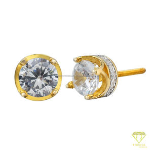 Elegant Round Moissanite <b>Diamond</b> <b>Earrings</b> Crafted In 925 Sterling Silver Brilliant Fine Jewelry For Women - Product Image 4