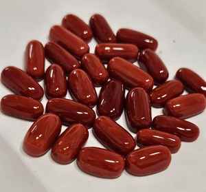 Coral Rojo Italiano, Forma Ovalada Plana, Calidad de Vidrio Fino, Color Superior, Gema Suelta para Joyería - Product Image 3