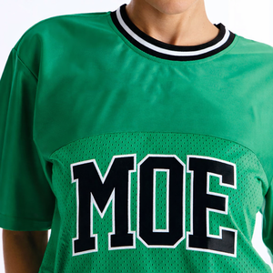 Maillot de football américain classique pour femme, coupe courte en maille respirante, ensemble crop top et pantalon de jogging, streetwear, vente en gros, OEM - Product Image 2