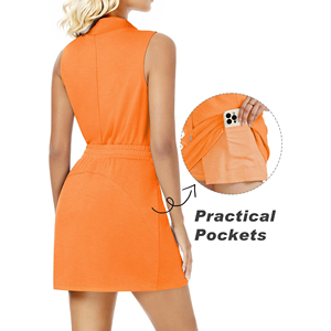 Women’s <b>Stretch</b> Fit Pickleball High Neck Tank & Shorts Combo Pickleball Womens High Neck Tank Top and Shorts Set - Product Image 5