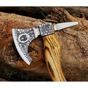 Burraq Hacha de Caza y Camping de 18 Pulgadas, Hecha a Mano, de Acero al Carbono, con Mango de Palisandro y Cuero, para Exteriores - Product Image 5