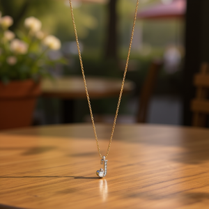 Collana con Ciondolo a Forma di Lettera J in Acciaio Inossidabile Placcato Oro, Gioiello Minimalista da Donna per Uso Quotidiano - Product Image 3