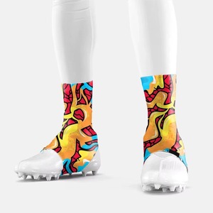 Custom Sublimation Cleat Covers Spats Plus Size Blank Color Cleat Covers Digital Print American Football Spats Cleat Covers Men - Product Image 1