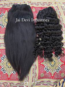 ผมอินเดียแท้แบบ Remy แบบม้วนเป็นลอน  แบบ Double Drawn  ต่อผมแบบ Machine Weft ผมแท้ 100% ไม่ผ่านการแปรรูป สีดำธรรมชาติ - Product Image 5