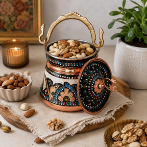 Handcrafted Copper Dry Fruit Storage Container with Lid Decorative Kitchen Canister Luxury Candy Jar Home Hotel Décor Gifting - Product Image 3