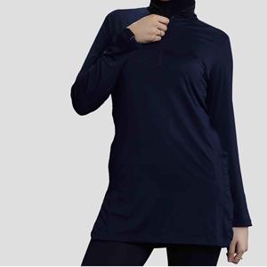 Breathable Outdoor Custom High Quality Sportswear Black T-Shirts Long Tall Loose Half Zipper Modest T Shirts Wholesale OEM ODM - Product Image 2