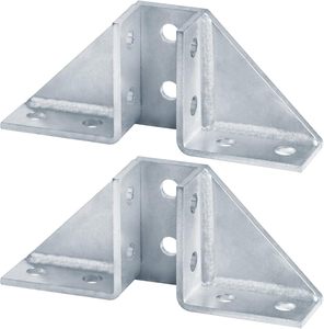 Connecteur d'angle MISA pour profilé en U de 1-5/8 po, support à double gousset opposé à 10 trous, épaisseur 1/4 po - Product Image 3