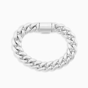 925 Sterling <b>Silver</b> Thick Miami Cuban Link Bracelet High Polish Plain Cuban Chain Bracelet <b>for</b> <b>Men</b> Women - Product Image 1