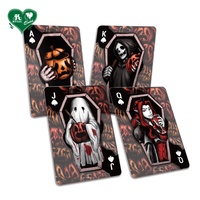 Cartes à Jouer Personnalisables pour Halloween avec Logo, Design Cercueil Secret de Jack-O'-Lantern Imprimé Brillant, Cartes Transparentes