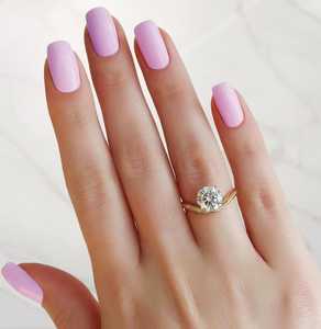 Anillo de banda curva con diamante solitario de corte redondo para mujer, 1.5 quilates, cultivado en laboratorio IGI, con oro sólido de 18 quilates, regalo sorpresa para amantes - Product Image 2