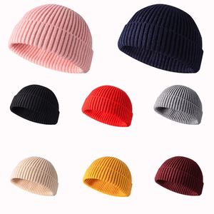 Wool Knit Cuff Short Fisherman Beanie Cap for Men Women Winter <b>Warm</b> <b>Hats</b> - Product Image 1