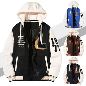 Autumn Winter Custom Men's Fashion Varisty <b>Jacket</b> Casual Zipper Hood Cotton-Filled Embroidered Pattern Made By TRIOTAKE INDUSTRY - Product Image 1