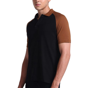 Polo de Algodón para Hombre, Diseño Color Block, Manga Corta, Tejido Transpirable, Corte Regular, Estilo Casual Elegante, Diseño Sólido, Cierre con Botones - Product Image 3