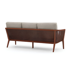 Sofá Moderno de Madera de Teca Sólida para Exteriores, 3 Plazas, Estilo Escandinavo, para Patio, Terraza, Apartamento, Balcón, Villa, Hotel, Jardín - Product Image 3