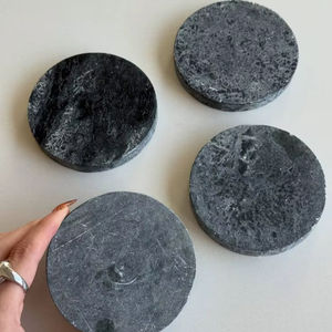 Juego de posavasos decorativos de mármol para mesa de comedor con acabado liso, posavasos para bebidas para el hogar y la cocina - Product Image 1