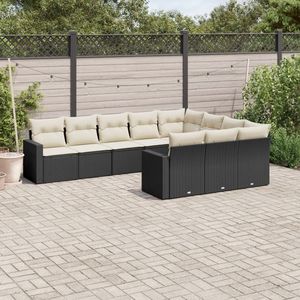 Conjunto de Sofás de Jardín en Negro y Crema - Product Image 1