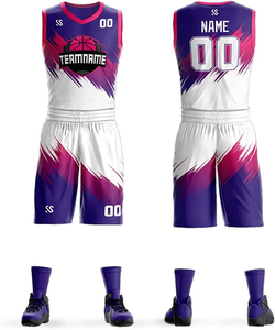 Conjunto de Uniforme de Baloncesto Personalizable con Impresión por Sublimación, 100% Poliéster, Transpirable, Ligero, para Hombres Adultos, con Logotipo y Color Personalizados - Product Image 2