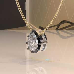 Georgian Style Cut Set Octagon Cut Moissanite Pendant Necklace 14K Gold IGI Certified Luxury <b>Rope</b> <b>Chain</b> - Product Image 2