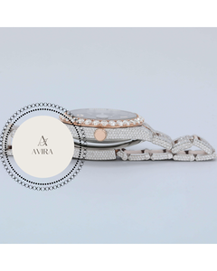 <span class=keywords><strong>Orologio</strong></span> in Acciaio Inossidabile con Moissanite Taglio Rotondo per <span class=keywords><strong>Donna</strong></span>, per Matrimoni e Feste, Quadrante Color Cioccolato, per Esportazione - Product Image 5