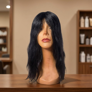 Peluca de cabello humano negro natural largo, base mono, calidad premium, cabello Remy, cabello indio para mujeres - Product Image 2