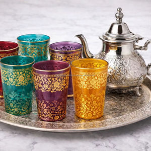 Service à thé marocain le plus vendu : 6 verres, un plateau, une théière, dans un coffret cadeau - Product Image 1