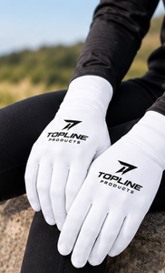 Gants de sport athlétiques unisexes blancs respirants Topline Products avec paume perforée pour la course à pied et la randonnée, gants OEM à marque privée - Product Image 6