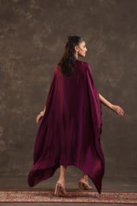 Flayered Kaftan Dress Burgundy - Product Image 4