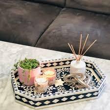 Bandeja Decorativa de Madera con Incrustaciones de Hueso Hecha a Mano de Alta Calidad para Servir Aperitivos y Bebidas, Decoración de Hogar de Lujo Disponible al Mejor Precio - Product Image 2