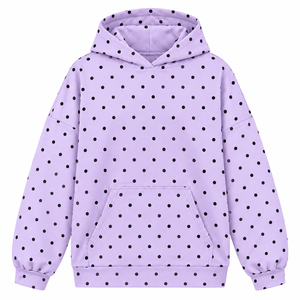 Sweat-shirt à capuche à pois de qualité supérieure pour femmes, sweat-shirt en coton surdimensionné avec poches, vêtements décontractés d'automne - Product Image 3