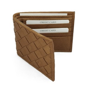 Leather Crazy Horse Sheep Skin Hides <b>Wallets</b> RFID <b>Card</b> <b>Holders</b> Purse Woven Crotched Weaved Slim Fold Wholesale Prices Sale India - Product Image 3