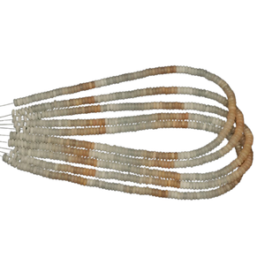 Increíbles cuentas de cuarzo en forma de rondelle plana con tonalidad de melocotón, cuentas de piedra preciosa Heishi de cuarzo con tonalidad de melocotón, artesanía para la fabricación de joyas. - Product Image 2