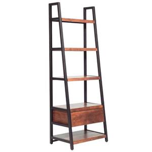 Full White Coated Wooden Panel Metal <b>Frame</b> Bookshelf With Drawer For Home Livingroom Villas Use Storage Rack Bookshelf - Product Image 6