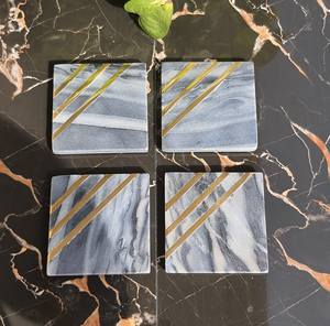 Posavasos de mármol para bebidas, juego de 4 o 6 posavasos modernos de lujo - Product Image 2