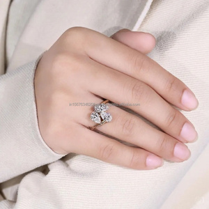 Toi et Moi <b>Ring</b> with <b>Two</b> Pear Diamonds and One Marquise Diamond in Yellow Gold, Unique Three <b>Stone</b> Luxury Engagement <b>Ring</b> - Product Image 2