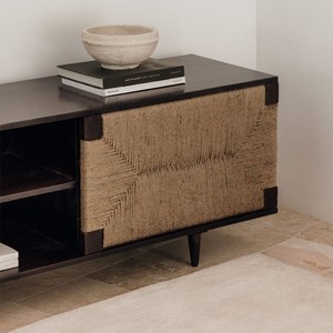 Mueble TV Vandana Arion Neo 200x40 cm en madera de mango y yute Evans - Product Image 2