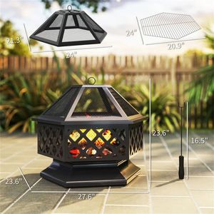 Braciere da Esterno con Griglia Barbecue Integrata per Godersi un'Esperienza di Caminetto - Product Image 6