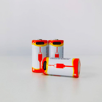 Baterai Li-ion CR123A 3.0V 800mAh Isi Ulang USBC Tegangan Konstan 1000 Siklus untuk Kamera Senter Perangkat Keamanan