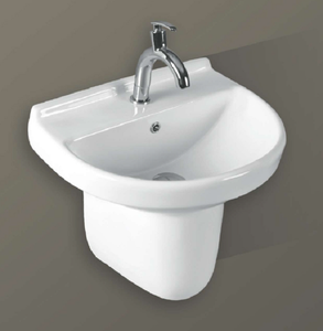 อ่างล้างหน้าทรงกลม LENZ รุ่น Halfset ดีไซน์ทันสมัย อเนกประสงค์ สำหรับห้องน้ำ โรงแรม โรงเรียน โรงพยาบาล บ้านพักตากอากาศ ทำความสะอาดง่าย - Product Image 2