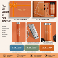 Ensemble cadeau de bloc-notes en cuir PU A5 avec broderie de logo personnalisé et stylo, avec boîte de présentation pour les promotions d'entreprise, Thanksgiving, Noël