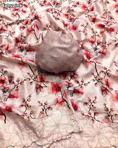 Sari indio de seda con diseño exclusivo y elegante blusa, estilo moderno, elegante y a la última moda, para fiestas, ocasiones informales, para mujer. - Product Image 1