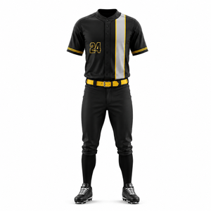 Uniforme de baseball unisexe personnalisé, logo personnalisé, vêtements d'équipe, respirant, anti-humidité, séchage rapide, haute qualité, 100% polyester - Product Image 1