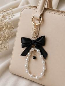 Handmade Seed Bead Embroidery Keychain Custom Beaded <b>Bag</b> <b>Charm</b> - Product Image 4