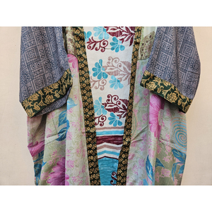 Kimono Abierto Vintage para Mujer, con Cinturón, Elegante, Bordado a Mano, de Seda, Estilo Sari Indio, Bata de Baño, Ropa de Dormir, Camisón - Product Image 5